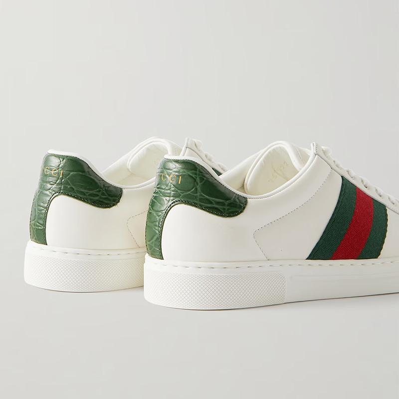 Ace Webbing-Trimmed Leather Sneaker